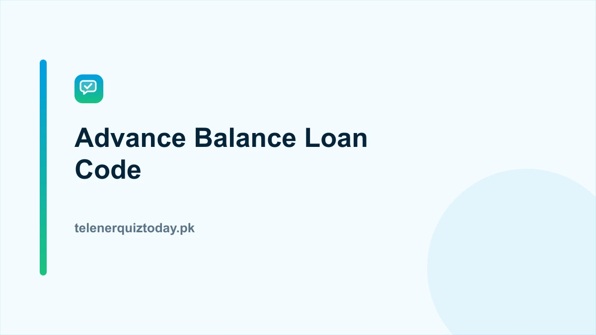 Telenor advance balance loan code