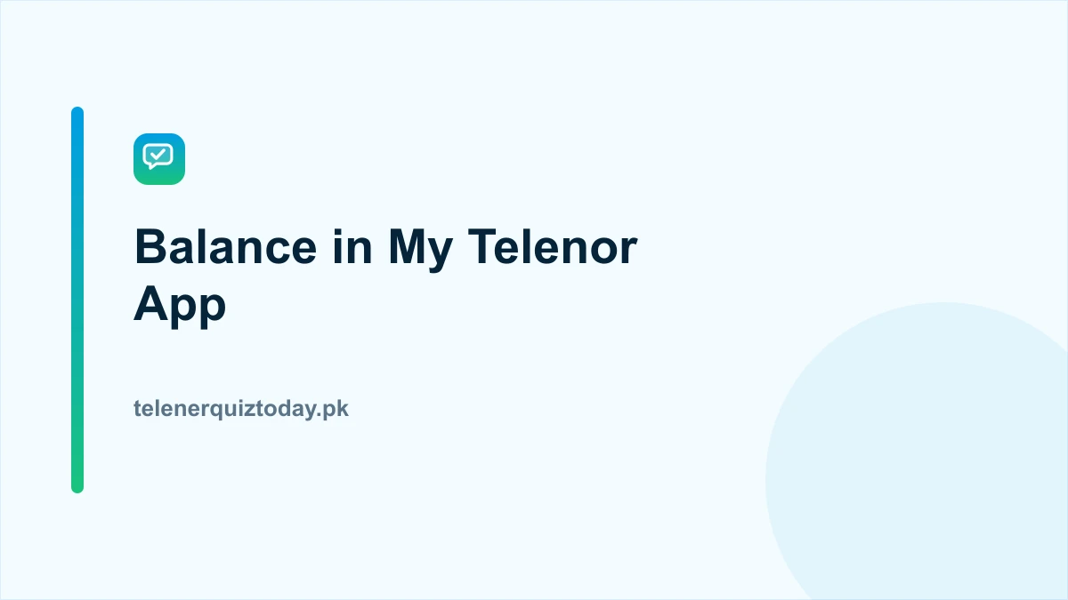 Check Telenor balance in the My Telenor App