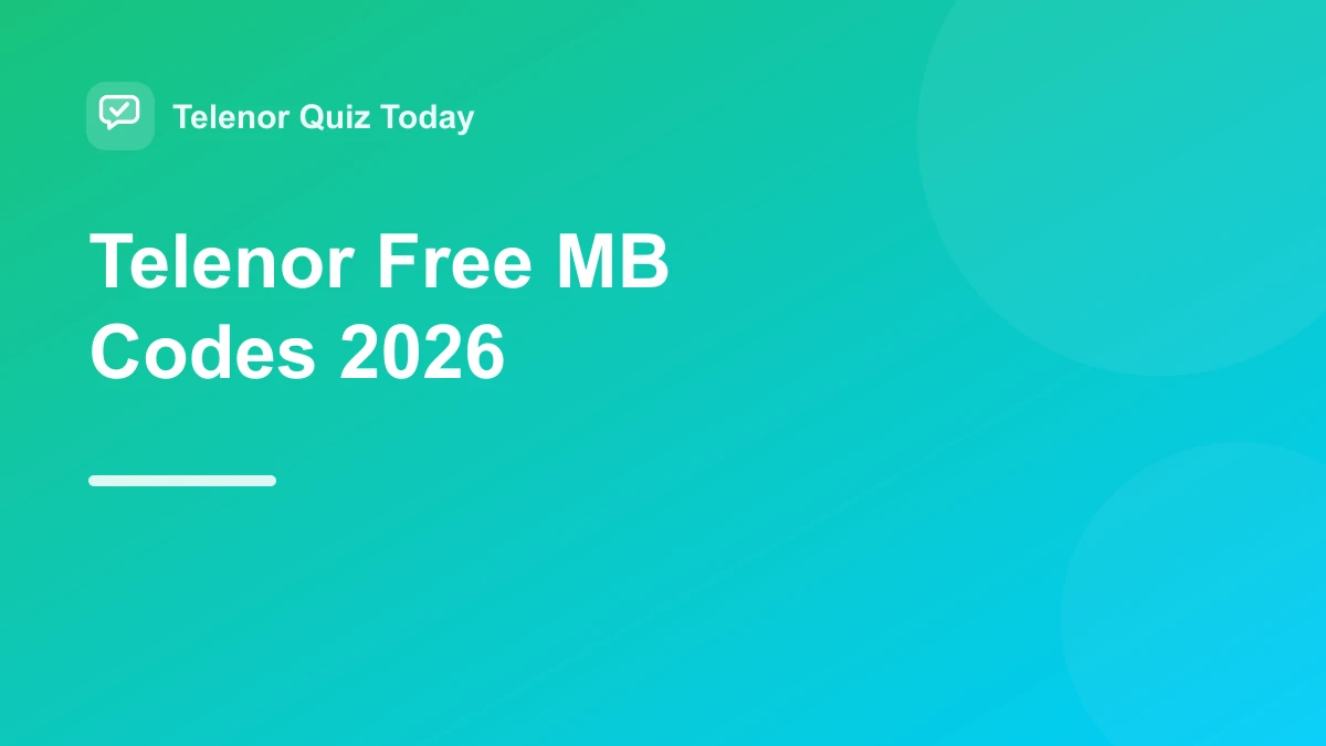 Telenor free MB codes 2026 for free internet and data offers