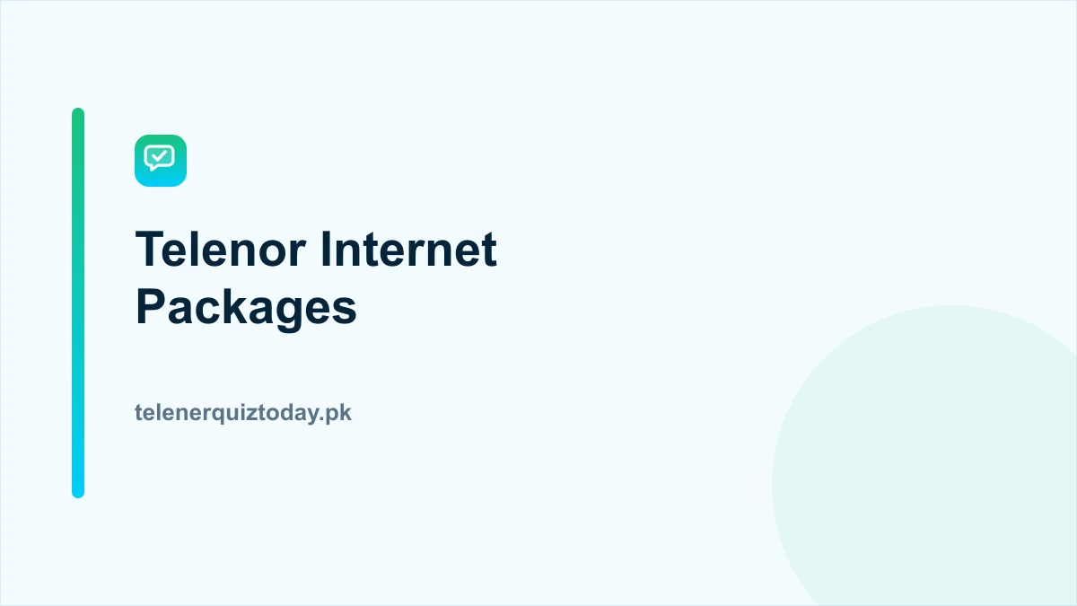 Telenor internet packages 2026 daily weekly monthly